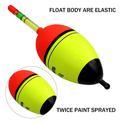 THKFISH Angeln Schwimmt,  5Stück 30g Schaum Süßwasser Salzwasser Leuchtende Beleuchtung Eva-Schaum Fischen schwimmt Crappie Fischen schwimmt Bobber Slip Tube Kit mit 10 Stück Glühen Sticks