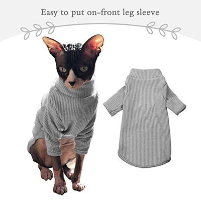 Haarlose Katzen-Weste Rollkragenpullover, atmungsaktiv, entzückende Katzenbekleidung, Pullover Kätzchen-T-Shirts mit Ärmeln, Katzen-Pyjama Jumpsuit für Sphynx, Cornish Rex, Devon Rex, Peterbalg