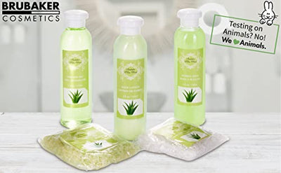 BRUBAKER Cosmetics Bade- und Pflegeset Aloe Vera im Holzschrank