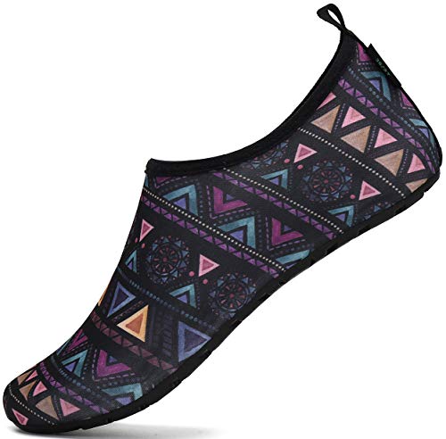 SAGUARO Badeschuhe Wasserschuhe Neoprenschuhe Frauen Barfuß Schwimmschuhe Strandschuhe Tauchschuhe Wassersport Surf Aqua Schuhe für Damen Herren(Böhmische Violett, 38/39 EU)