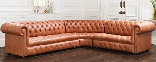 JVmoebel Wohnlandschaft Ecksofa Chesterfield Leder Ecksofa Couch Polster Ecke 16101328