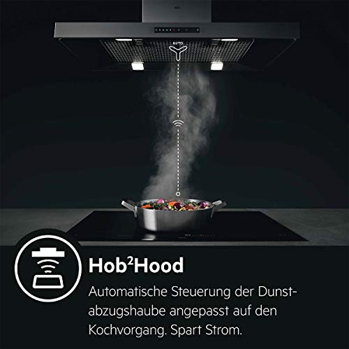 AEG IKB8443AXB Autarkes Kochfeld/Herdplatte mit Touchscreen, Topferkennung & Hob²Hood-Funktion /4 Kochzonen 80 cm & BPS33102ZM Einbau-Backofen mit Pyrolytische Selbstreinigung