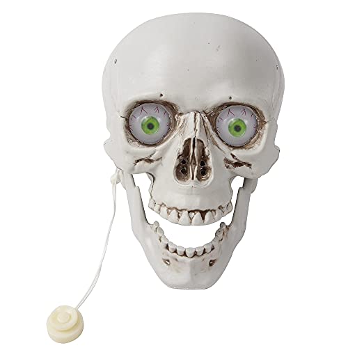 JOYIN Halloween Totenkopf Tischdekoration, gruseliger Totenkopf Tischaufsatz mit blinkenden Augen und beweglichen Augäpfeln für Halloween Party Dekoration Spukhaus Deko