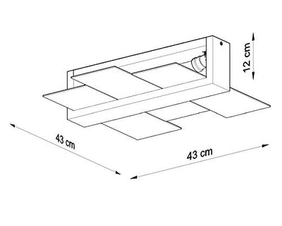 SOLLUX LIGHTING Feniks 2 Deckenleuchte | Stilvolle Kombination aus Holzgehäuse und Glasschirm | Austauschbares E27-Leuchtmittel, 2 x 60 W | Naturholz, 43 x 43 x 12 cm