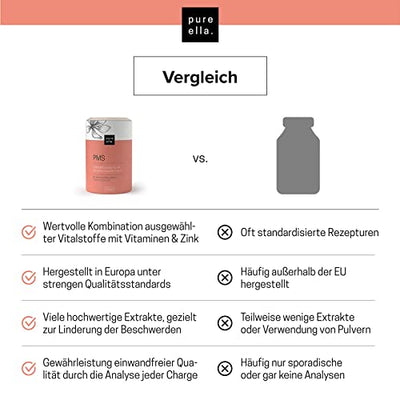 Pure Ella Vitalstoffkomplex für Frauen - Enthält Mönchspfeffer, Frauenmantel, Safran, Vitamin C, B6 & Zink - Für die Zeit vor der Menstruation - Natürlich, hormonfrei, vegan - 60 Kapseln