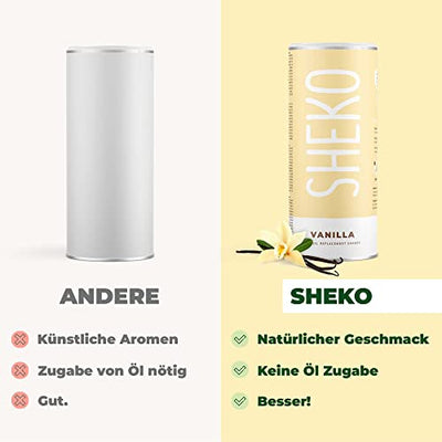 SHEKO Vanilla Mahlzeitersatz Shake | 25 Shakes pro Dose | Proteinreich, Glutenfrei & Natürlicher Geschmack | Köstliche Diät Shakes zum Abnehmen