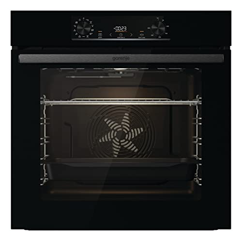 Gorenje OptiBake BOS6737 E02B Einbau-Backofen / 77L / AquaClean/Heißluft/ExtraSteam/AirFry/PerfectGrill/Pizzamode 300°C/Schwarz