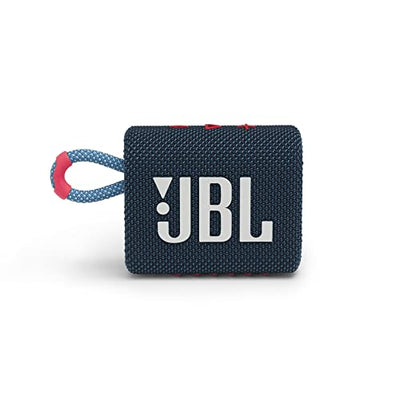 JBL GO 3 kleine Bluetooth Box in Blau und Pink – Wasserfester, tragbarer Lautsprecher für unterwegs – Bis zu 5h Wiedergabezeit mit nur einer Akkuladung