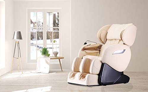 HOME DELUXE - Massagesessel SUENO Beige V2 - inkl. komplettem Zubehör I Massagestuhl Relaxsessel mit Wärmefunktion