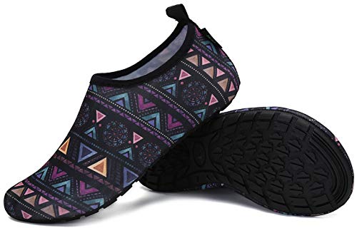 SAGUARO Badeschuhe Wasserschuhe Neoprenschuhe Frauen Barfuß Schwimmschuhe Strandschuhe Tauchschuhe Wassersport Surf Aqua Schuhe für Damen Herren(Böhmische Violett, 38/39 EU)