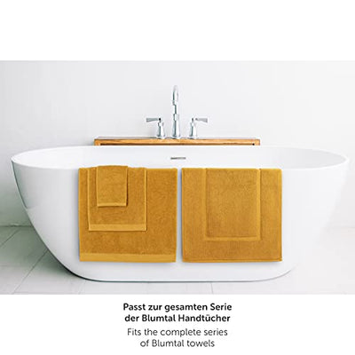 Blumtal 2er Set Premium Frottier Badematte - Badeteppich Oeko-TEX® Zertifiziert, waschbarer Badvorleger 50x80cm, saugstark & weich, Spicy Mustard - gelb