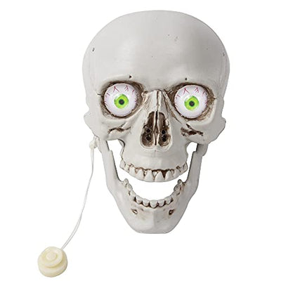 JOYIN Halloween Totenkopf Tischdekoration, gruseliger Totenkopf Tischaufsatz mit blinkenden Augen und beweglichen Augäpfeln für Halloween Party Dekoration Spukhaus Deko