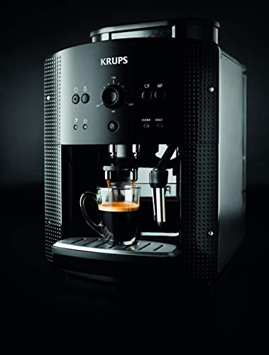 Krups Essential EA810870 Kaffeevollautomat | Espresso und Kaffee | mit CappucinoPlus- Milchdüse | individuell einstellbar | Schnelles Aufheizen | verstellbarer Kaffeeauslauf | Schwarz