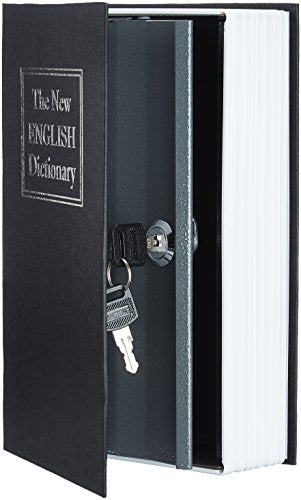 Amazon Basics - Buch-Safe, Schloss mit Schlüssel - Schwarz