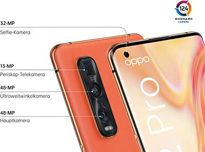 OPPO Find X2 Pro Smartphone (17 cm (6,7 Zoll)) 512 GB interner Speicher, 5G, 12 GB RAM, 4260mAh mit 65W Blitzladen, 120 Hz Milliarden-Farben Display, Ultra-Vision-Kamera-System, veganes Leder - Orange