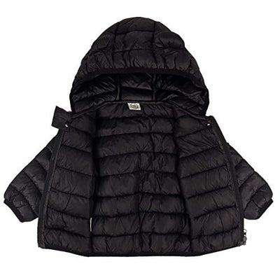 Baby Jacke Winter Mantel Kapuzenjacke Ultraleicht Mäntel mit Kapuze Schwarz 2-3 Jahre