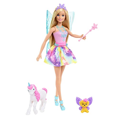 Barbie HGM66 - Dreamtopia Märchen-Adventskalender mit Barbie-Puppe und 24 Überraschungen, u. a. märchenhaften Outfits, Tieren und Zubehörteilen, für Kinder ab 3 Jahren