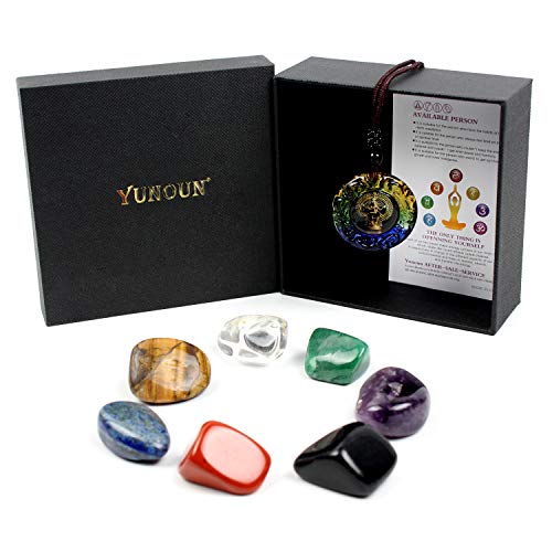 Yunoun Chakra-Steine, Heilkristalle, für Kristalltherapie, Meditation, Reiki, 7-teiliges Chakra-Set（7 pcs）