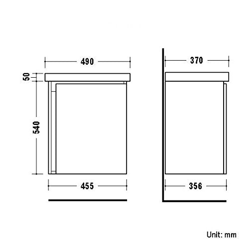 Planetmöbel Waschtischunterschrank Keramikwaschbecken Badmöbel Set 50cm (Gold Eiche)