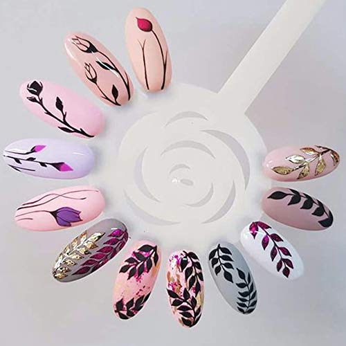 Nagelsticker, Blumen Nagel Aufkleber, Nagelaufkleber Selbstklebend, 3D Weiße Nägel Zum Aufkleben Nagel Zubehör Nageldesign DIY Nagel Dekoration für Frauen Mädchen (6Blatt)