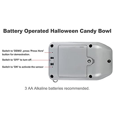 KI Store Halloween süßigkeiten Halter, Animiert Korb Skelettgeist Schale Hand, Candy Bowl Holder Eimer mit leuchtenden Augen für Spukhaus die gruseligste Dekoration zu Halloween