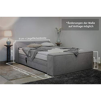 PAARA Boxspringbett Dubai GM | 10.000 Newton Motorleistung | Truhen | Antirutsch-Matten | Royal-WS® Taschenfederkern Matratze mit GELAX® Topper Kern | Made in Germany (200 x 210 cm)