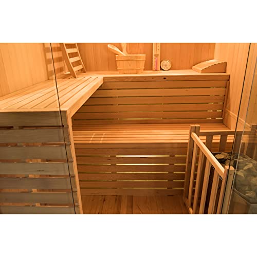 France Sauna - SN-SENSE-4PK – traditionelle Sauna Sense – Dampftechnologie – 100% kanadisches Fichtenholz – Sicherheitsglas – 4-Sitzer komplett