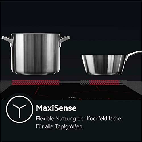 AEG CIB6470APM 60 cm Standherd mit Induktions-Kochfeld / Hob²Hood / Pyrolyse – Selbstreinigung / SoftClosing / Touch-Bedienung / Grillfunktion / Display mit Uhr / Kindersicherung / A+