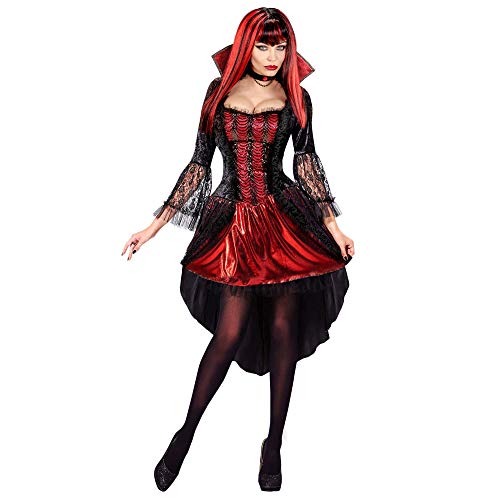 Widmann - Kostüm Vampirin, Kleid und Halskette, Blutsauger, Halloween, Mottoparty, Karneval