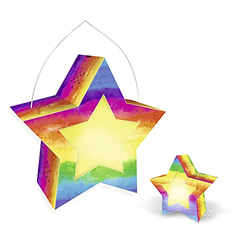 Ursus 18770006 - Twinkle Star "Aquarell", Bastel-Set für einen Stern, der als Laterne oder Deko-Licht genutzt werden kann, ideal für Sankt Martin, Lampion-Umzug oder als herbstliche Dekoration