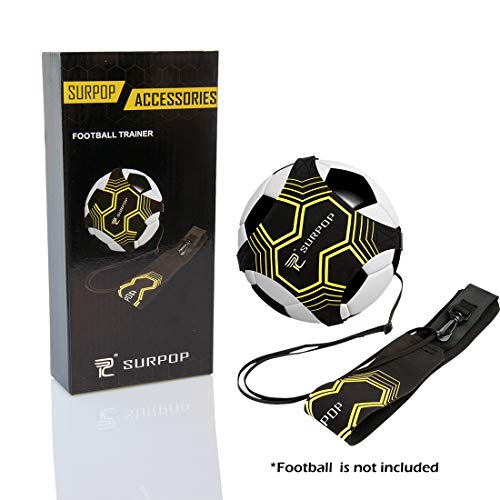 Global Park Fußball/Volleyball/Rugby Kick Throw Trainer Solo Praxis Training Aid Control Fähigkeiten Verstellbar (schwarz)