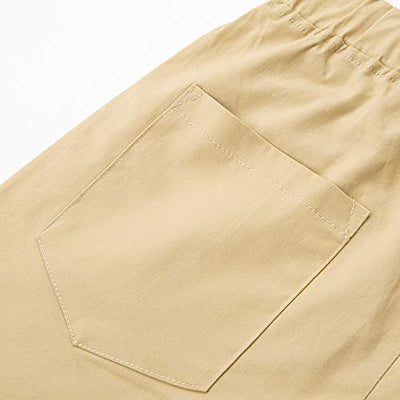 Tansozer Kurze Hosen Herren Shorts Sommer Bermuda Dünn mit Taschen(2ZD Khaki L)