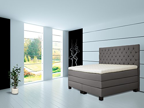 boxspringbettenshop24.de - ROCKSTAR SE Skyscraper Edition von Welcon - Boxspringbett 180x200 Härtegrad H1, H2, H3, H4 oder H5 für beide Seiten wählbar, diverse Farben mit freistehenden Tonnentaschenfederkernen, Kaltschaum-Topper, Echtholzfüßen, Designer-K