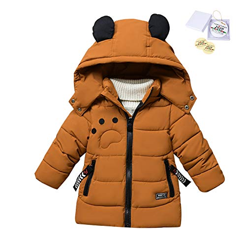 SXSHUN Jungen Winterjacke mit Abnehmbarer Kapuze Kinder Verdickte Outdoor Jacke Mädchen Wintermantel Daunenmantel Daunenjacke