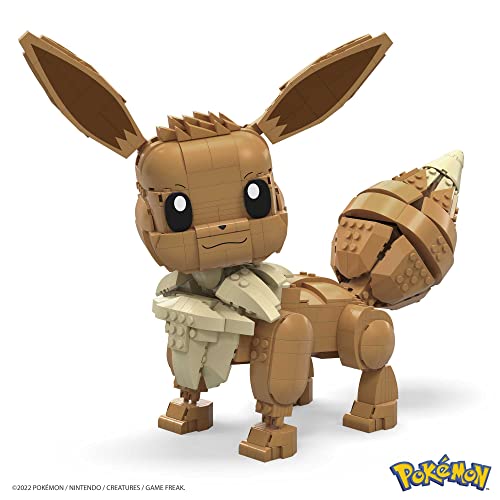 MEGA Construx GMD34 - Pokémon Jumbo Evoli (30cm), Bauset mit beweglicher Figur, Spielzeug ab 10 Jahren