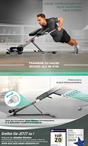 Sportstech Gesund&Fit in 2022 6in1 Bauch und Rückentrainer Krafttraining Zuhause | Rückenstrecker ergonomisch verstellbar | Rückenretter & Bauch Beine Po Trainingsgerät für Home Gym Equipment