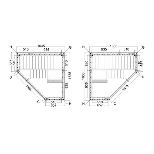 Harvia Variant View Corner Sauna Saunakabine aus Fichte ca. 163 x 163 x 201 cm