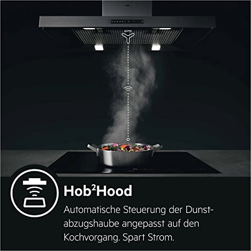 AEG CIB6470APM 60 cm Standherd mit Induktions-Kochfeld / Hob²Hood / Pyrolyse – Selbstreinigung / SoftClosing / Touch-Bedienung / Grillfunktion / Display mit Uhr / Kindersicherung / A+