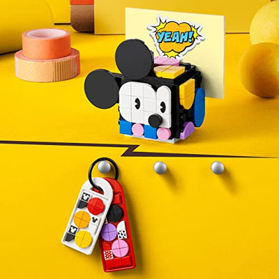 LEGO 41964 DOTS Micky & Minnie Kreativbox zum Schulanfang, 6-in-1 Bastelset mit Taschenanhängern, Aufkleber und Büro-Set Spielzeug, Geschenkidee Weihnachten