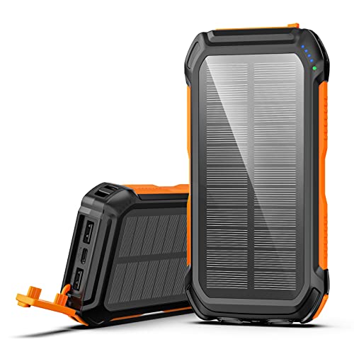 26800mAh Solar Ladegerät Power Bank - BRENCIL QC 3A USB/USB C Ausgänge Tragbares Solar Handy Ladegerät für Camping Externe Batterie Backup für Handys Tablets