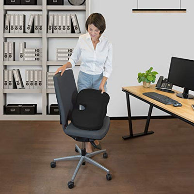 bonmedico Sitzkissen orthopädisch - Memory Foam Gel Steißbeinkissen - Ergonomisches Sitzkissen für Auto & Bürostuhl, Rollstuhlkissen - Wellness Weihnachtsgeschenke - Schwarz Netz (Standard)