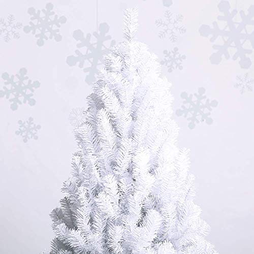 6,8 Fuß weißer klassischer künstlicher Weihnachtsbaum, 120 cm 150 cm 180 cm 210 cm 240 cm umweltfreundlicher Weihnachtsbaum Beine aus massivem Metall für Weihnachtsdeko (Weihnachtsbaumgeschenke)