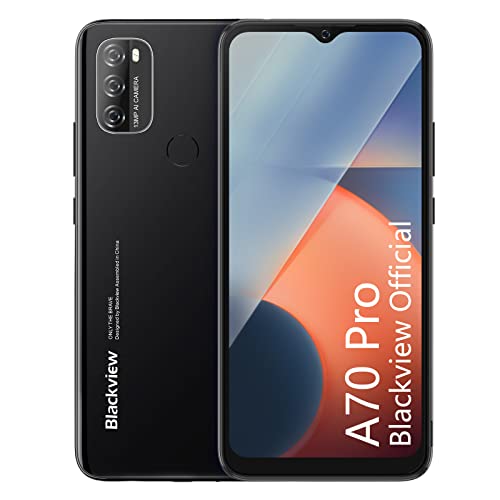 Blackview A70 Pro Smartphone Ohne Vertrag, Android 11 Handy Günstig 6.5 Zoll HD+ Display mit 13MP+5MP Kamera, 4GB/32GB 128GB erweiterbar mit 2.0 GHz Processor, Fingerabdruck, Dual SIM Handy LTE.