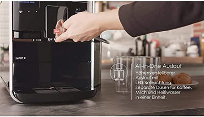 Melitta Caffeo Barista TS Smart F850-102, Kaffeevollautomat mit Milchbehälter, Smartphone-Steuerung mit Connect App, One Touch Funktion, Schwarz