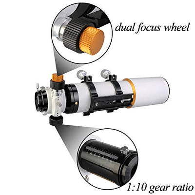 Svbony SV503 Teleskop für Astronomie, ED 80 mm F7 Doublet Professionelles Refraktor Teleskop, Chromatisches OTA Teleskop für Astrofotografie und Visuelle Astronomie (80 mm)