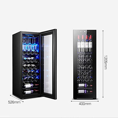 QHYTL Weinkühler Kühlschränke 42 Flaschenkühlschrank Stumm Strahlenschutz Zyklus Feuchtigkeit ohne Frost Eingebaute oder freistehende Klarglastür für Büro/Wohnheim