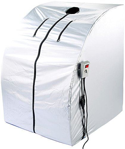 newgen medicals Mini Infrarotkabine: Portable Infrarot-Sauna V2 mit 2 Keramik-Heizern, Klapp-Sitz, 1.600 W (Mini Sauna)