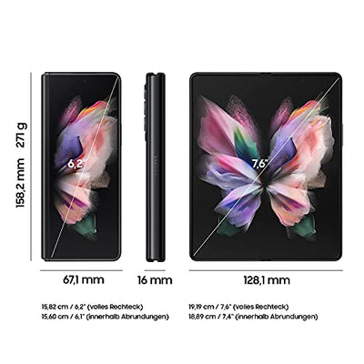 Samsung Galaxy Z Fold3 5G, faltbares Handy ohne Vertrag, flexibles, großes 7,6 Zoll Display, 512 GB Speicher, in Phantom Black inkl. 36 Monate Herstellergarantie [Exklusiv bei Amazon]