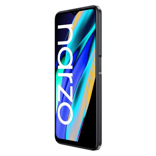 realme Narzo 50A Prime - 4+64GB Smartphone 16,7 cm (6,6'') FHD+-Vollbildschirm, 50 MP KI-Dreifach-Kamera, Starker 5000-mAh-Akku, Starker Unisoc T612-Prozessor, Flash Black, ohne Netzteil