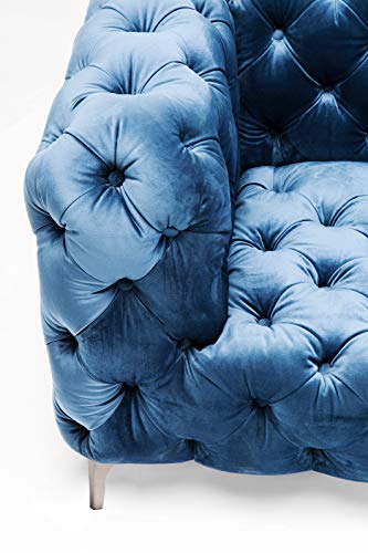 Kare Design Look Sofa, velvet blau, 180 cm